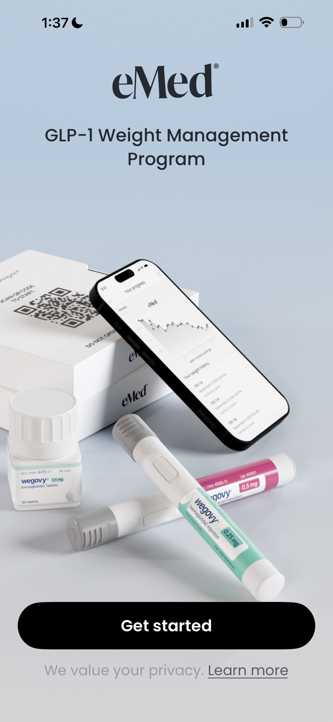 eMed member home: check-in, medication, and progress