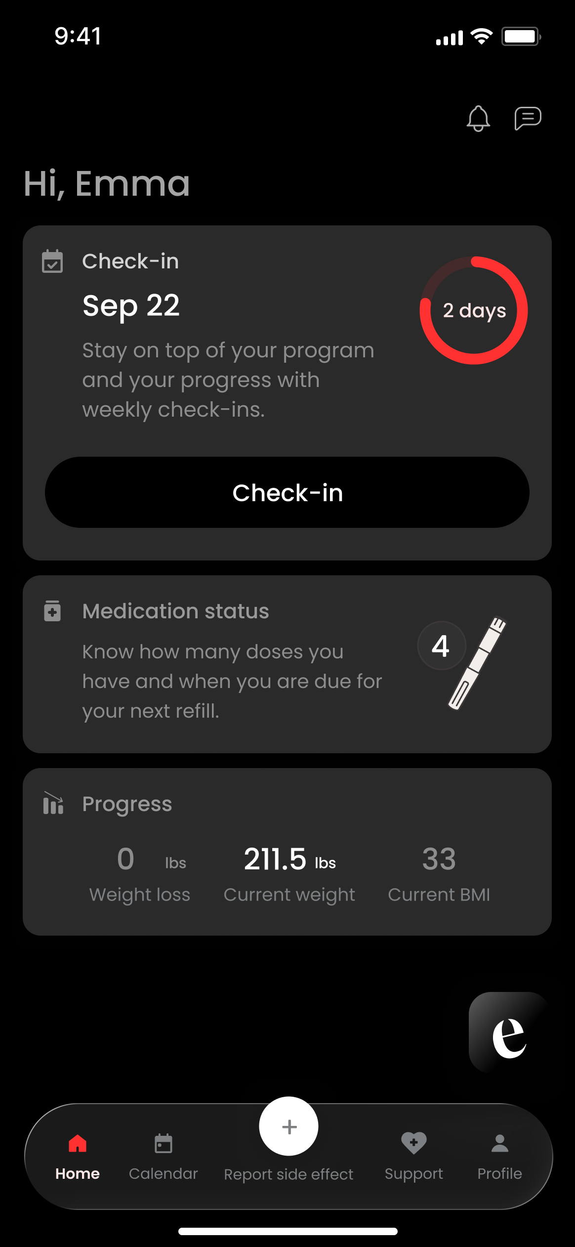 eMed home, dark direction