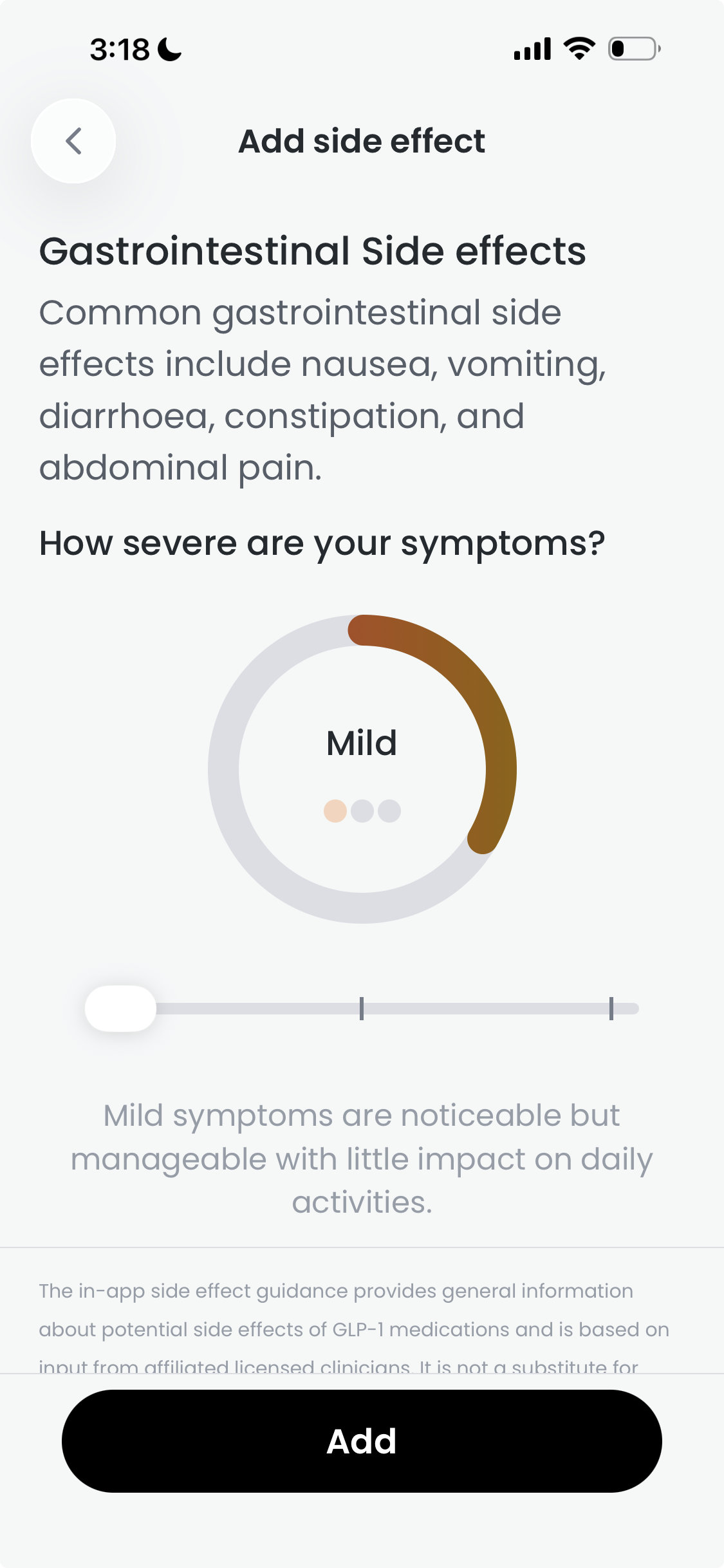 eMed side-effect severity reporting